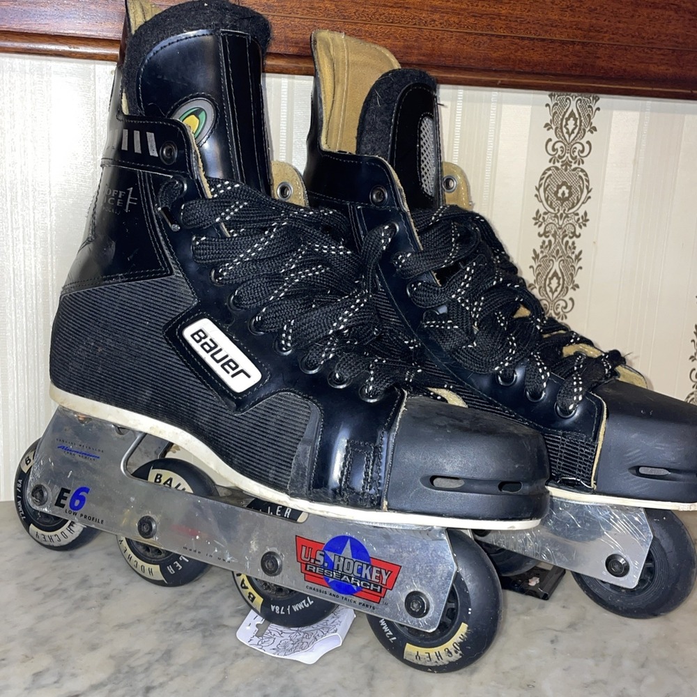 Bauer E6 Off Ice Roller Hockey Skates Research Aluminum Chassis 9.5 Mens
